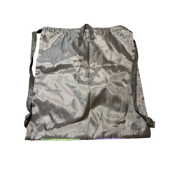 Skechers Drawstring Backpack The Uno Print Lightweight Nylon Black Knapsack NWOT - Picture 3 of 3